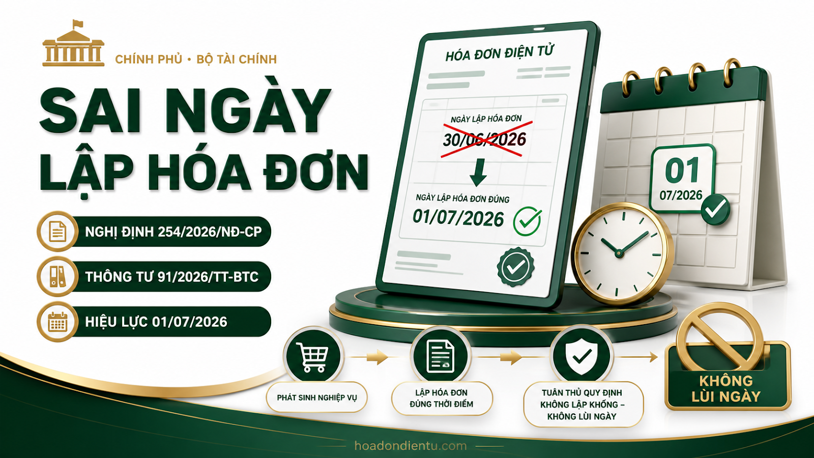 Hóa đơn sai ngày lập: Có được lùi ngày hoặc sửa trực tiếp không?