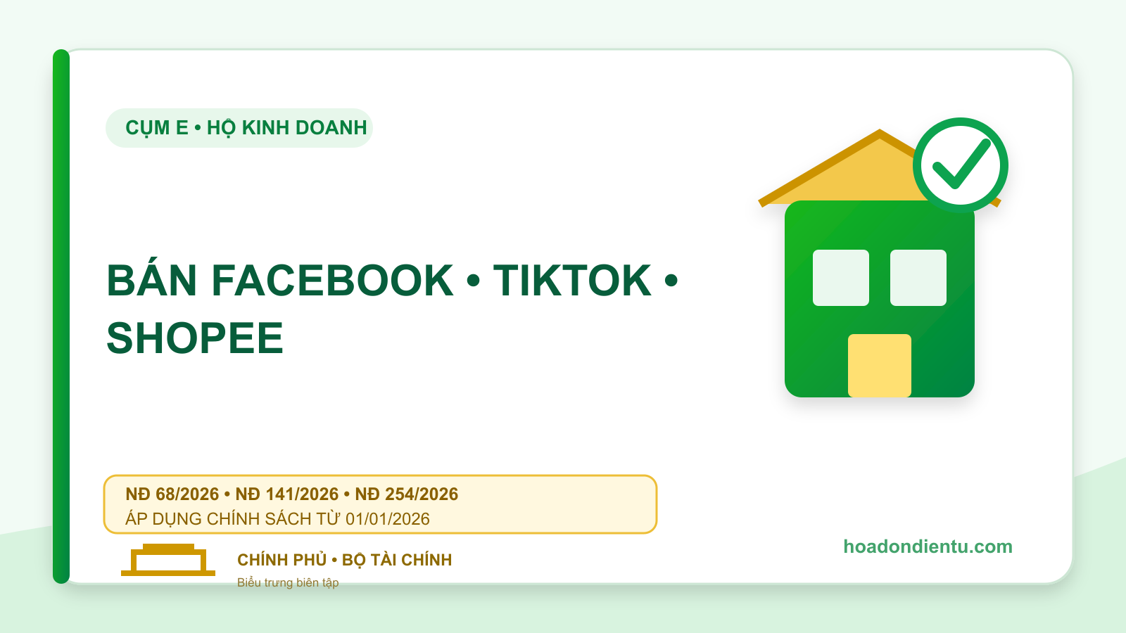 Bán hàng Facebook, TikTok, Shopee năm 2026: Thuế và hóa đơn