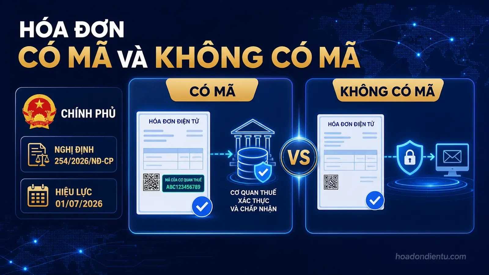 So sánh hóa đơn có mã và không có mã của cơ quan thuế