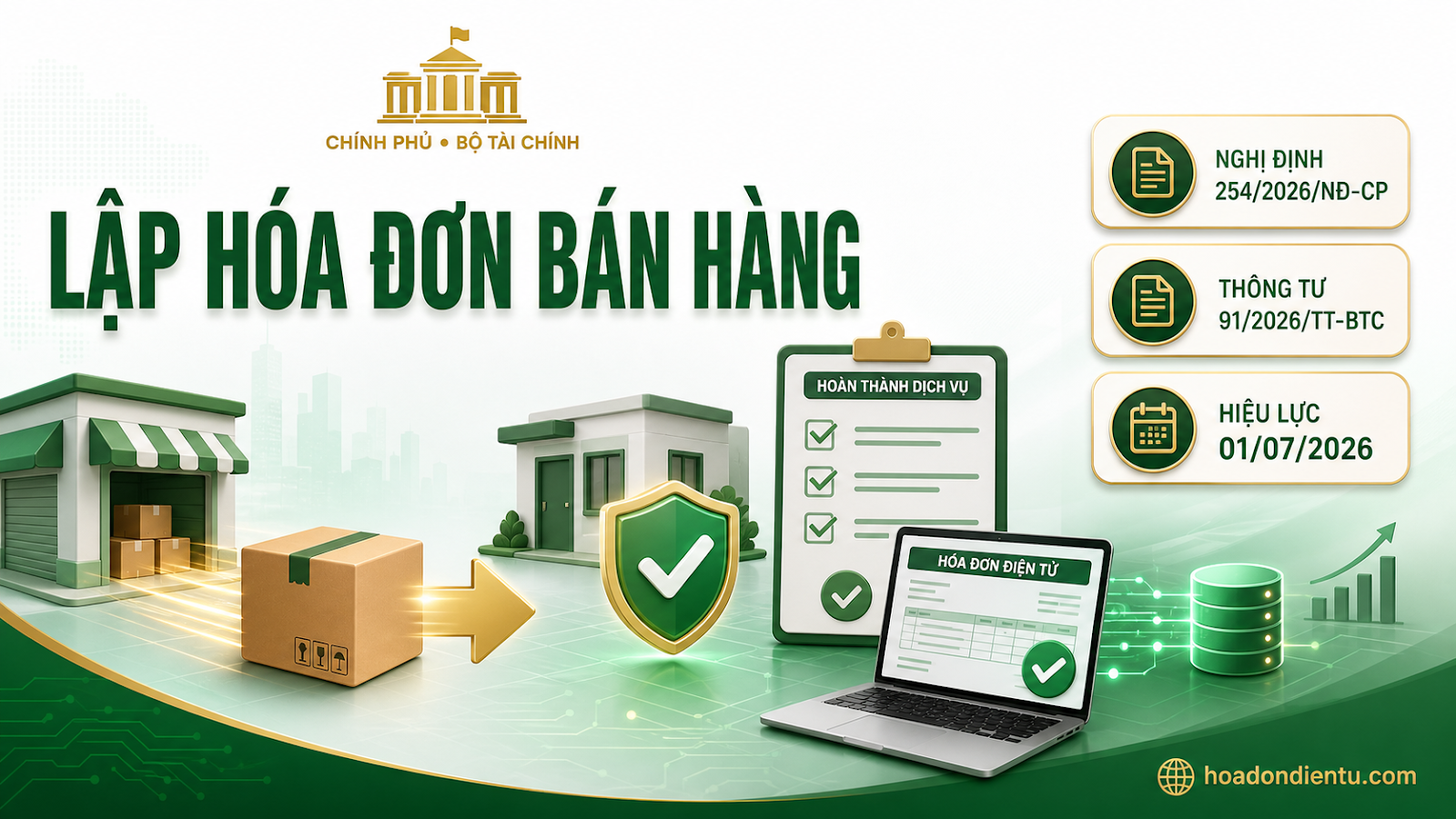 Lập hóa đơn khi bán hàng, cung cấp dịch vụ: Quy tắc và ví dụ 2026
