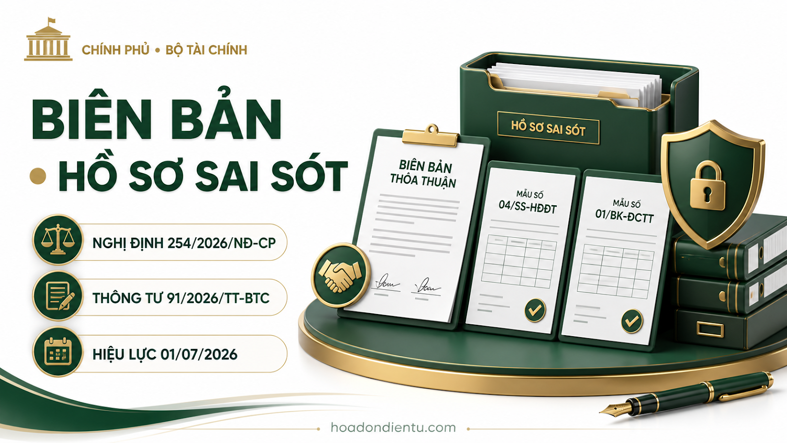 Mẫu biên bản và hồ sơ cần lưu khi xử lý hóa đơn sai sót