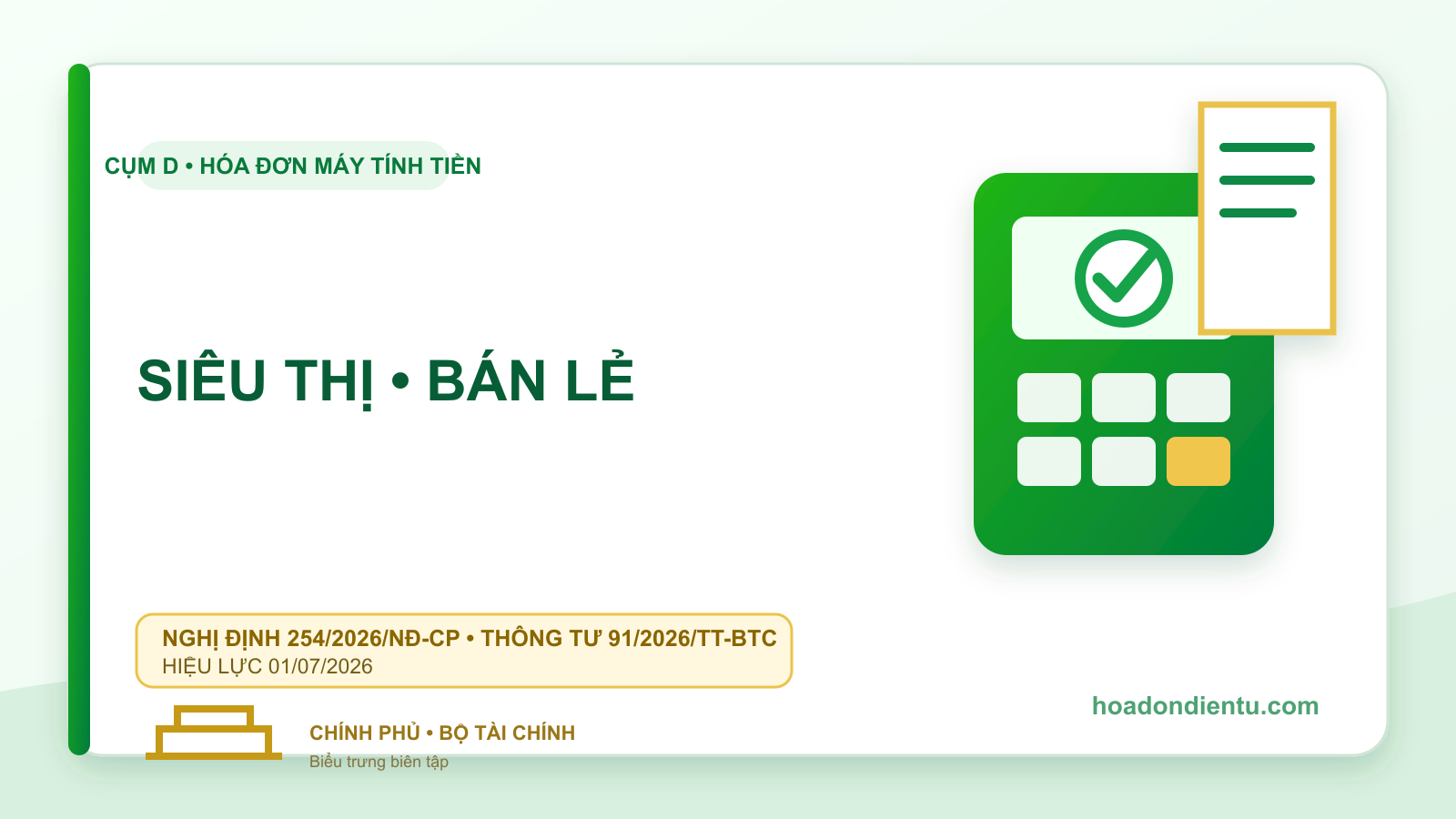 Hóa đơn máy tính tiền cho siêu thị và cửa hàng bán lẻ