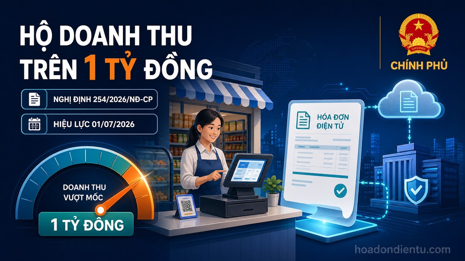 Hộ doanh thu trên 1 tỷ đồng phải làm gì năm 2026? Hộ doanh thu trên 1 tỷ đồng phải làm gì năm 2026?