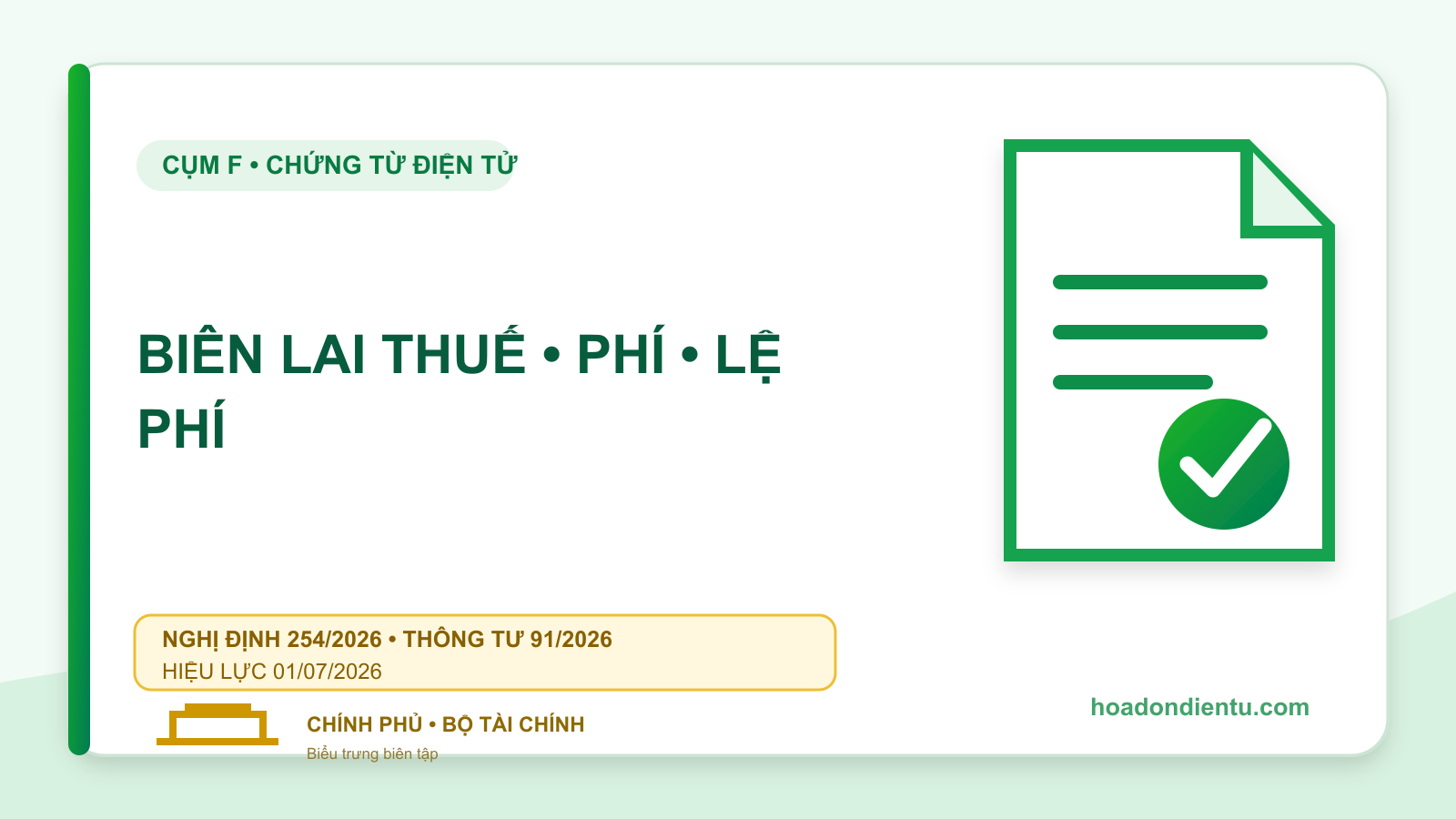 Biên lai điện tử thu thuế, phí và lệ phí: Quy định năm 2026
