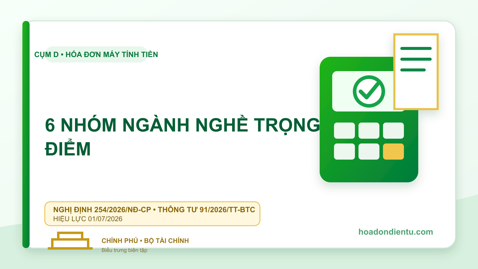6 nhóm ngành thường dùng hóa đơn máy tính tiền: Cách hiểu đúng