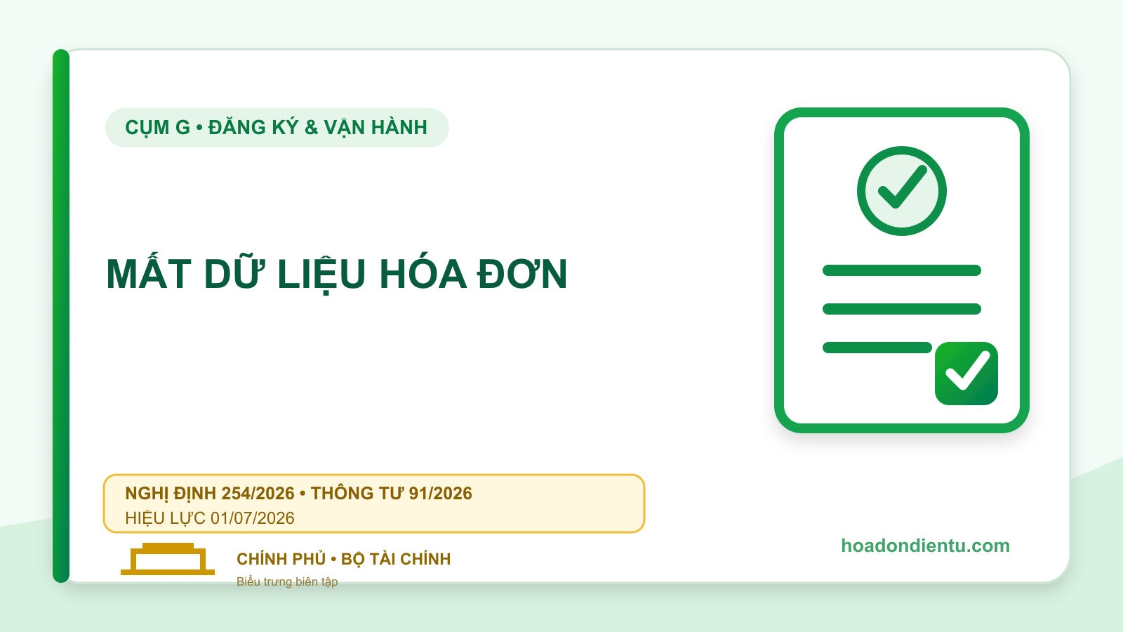 Mất dữ liệu hóa đơn điện tử: Quy trình cô lập, khôi phục và đối soát