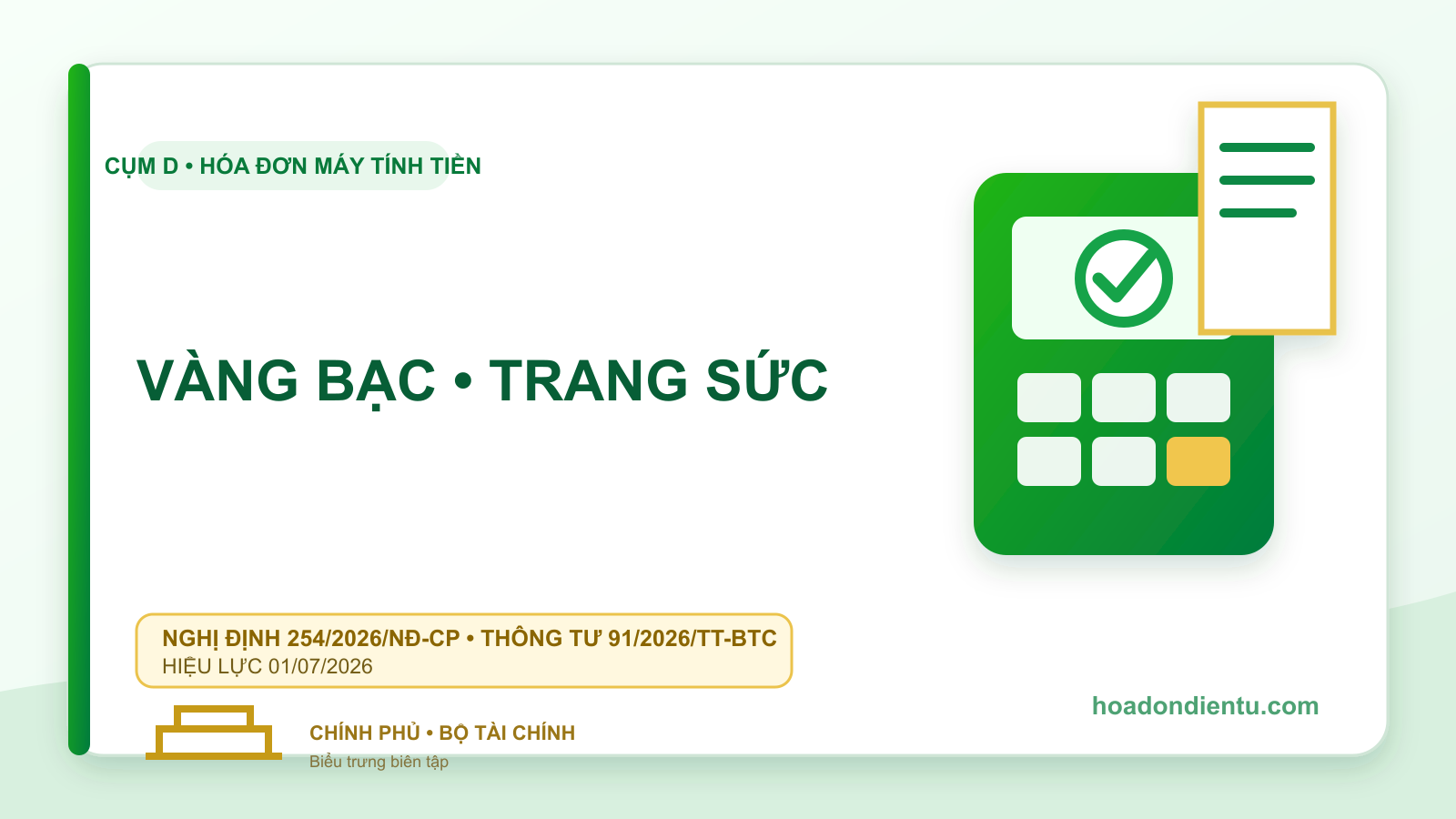 Hóa đơn máy tính tiền cho cửa hàng vàng bạc năm 2026
