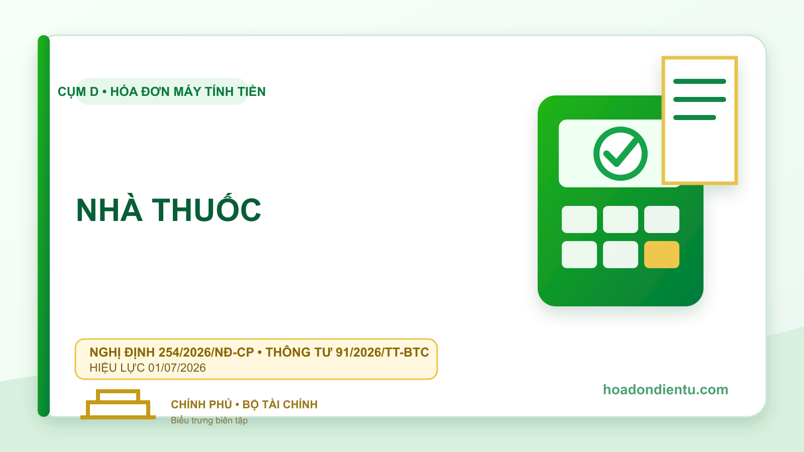 Hóa đơn máy tính tiền cho nhà thuốc: Quy trình đúng 2026