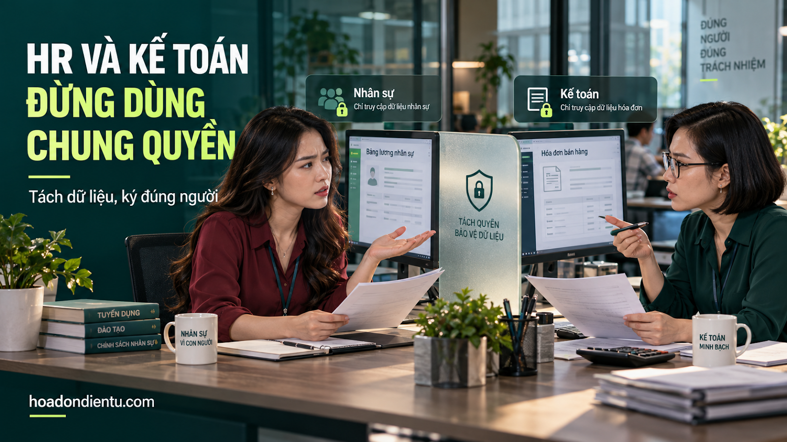 Hr và kế toán đừng dùng chung quyền — tách dữ liệu, ký đúng người