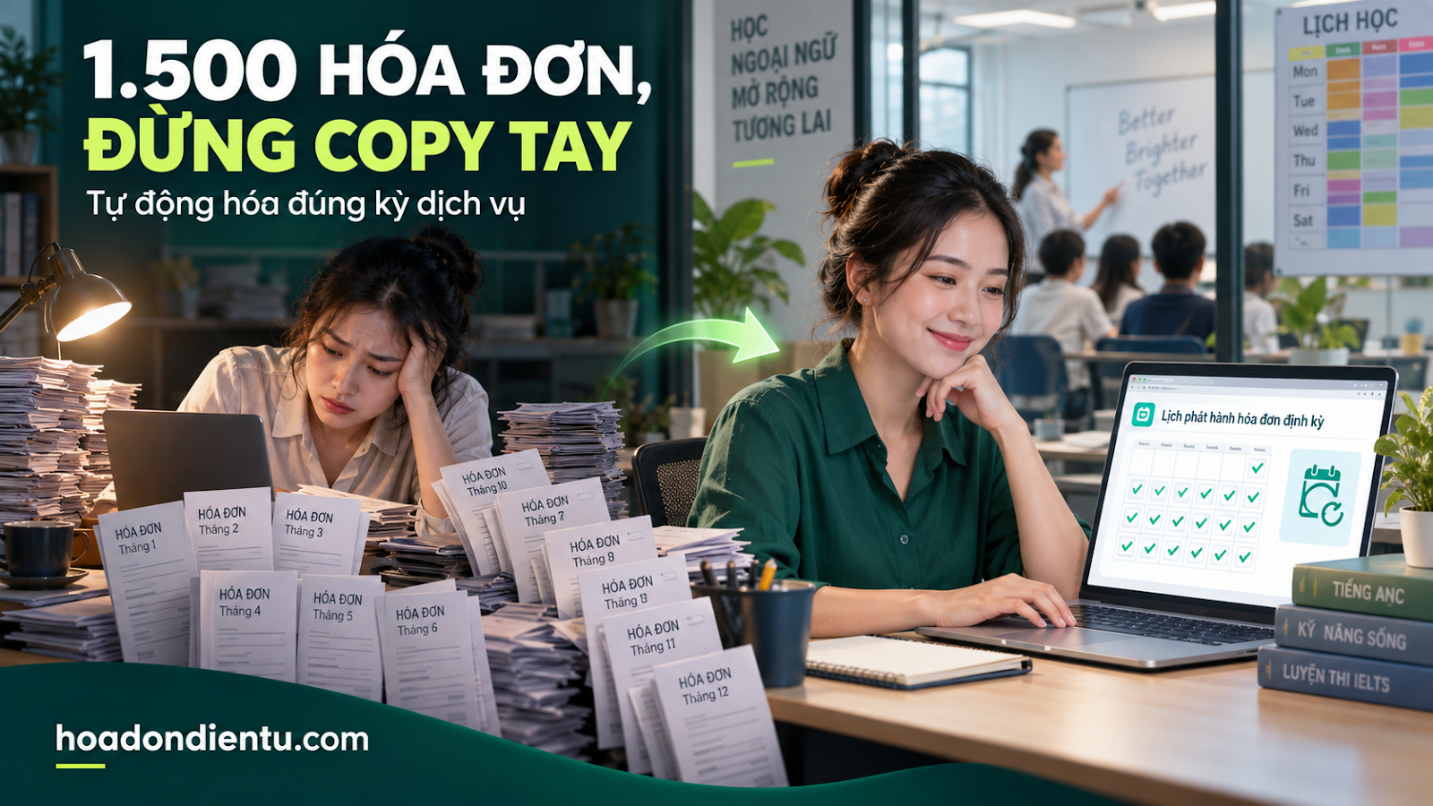 1.500 hóa đơn, đừng copy tay — tự động hóa đúng kỳ dịch vụ